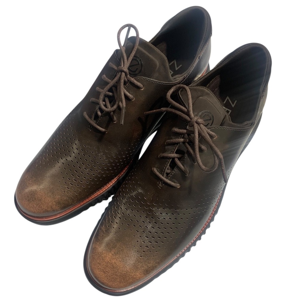 Cole Haan GrandPro Perforated Leather Derby Shoes Men's Size 12M Brown Lace‎ Up